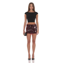 Load image into Gallery viewer, Circle Sequin Skirt in Maroon