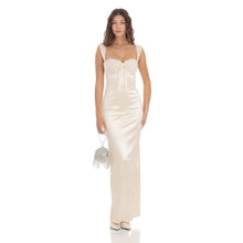 Load image into Gallery viewer, Satin Maxi Dress in Cream
