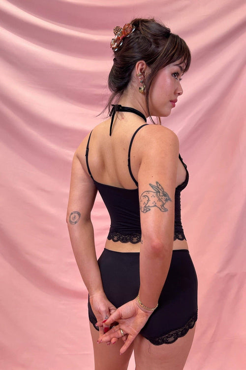 Butter me Up Lace Bodysuit the cami version -Black