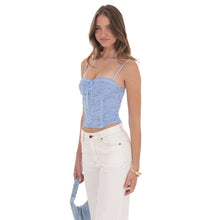 Load image into Gallery viewer, Bow Lace Bustier in Blue