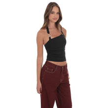 Load image into Gallery viewer, Halter Embellished Top in Black