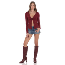 Load image into Gallery viewer, Rosette Fly Away Top in Maroon