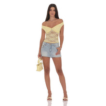 Load image into Gallery viewer, Off Shoulder Lace Top in Yellow
