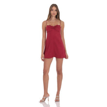Load image into Gallery viewer, Jacquard Floral Back Lace Dress in Burgundy