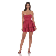Load image into Gallery viewer, Jacquard Corset A-line Dress in Rose