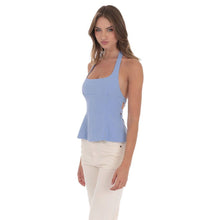 Load image into Gallery viewer, Back Bows Halter Top in Powder Blue