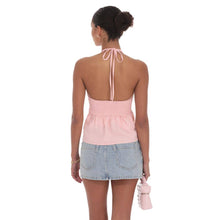 Load image into Gallery viewer, Scrunch Halter Top in Pink