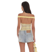 Load image into Gallery viewer, Off Shoulder Lace Top in Yellow