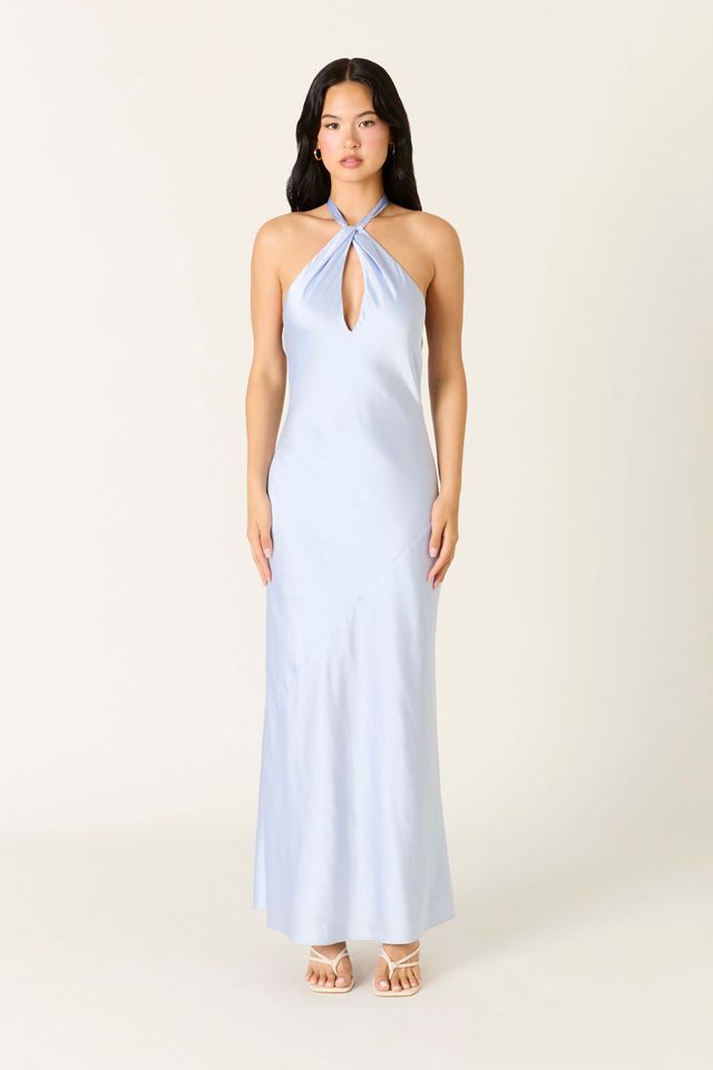 Julia Dress in slate blue at Miss Behavin'