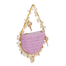 Load image into Gallery viewer, Isla Lavender Small Shells Straw Top Handle