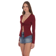 Load image into Gallery viewer, Rosette Fly Away Top in Maroon