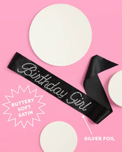 Load image into Gallery viewer, Birthday Girl Black Rhinestone Sash, Party Accessory, Gift
