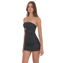 Load image into Gallery viewer, Polka Dot Belted Bodycon Dress in Black