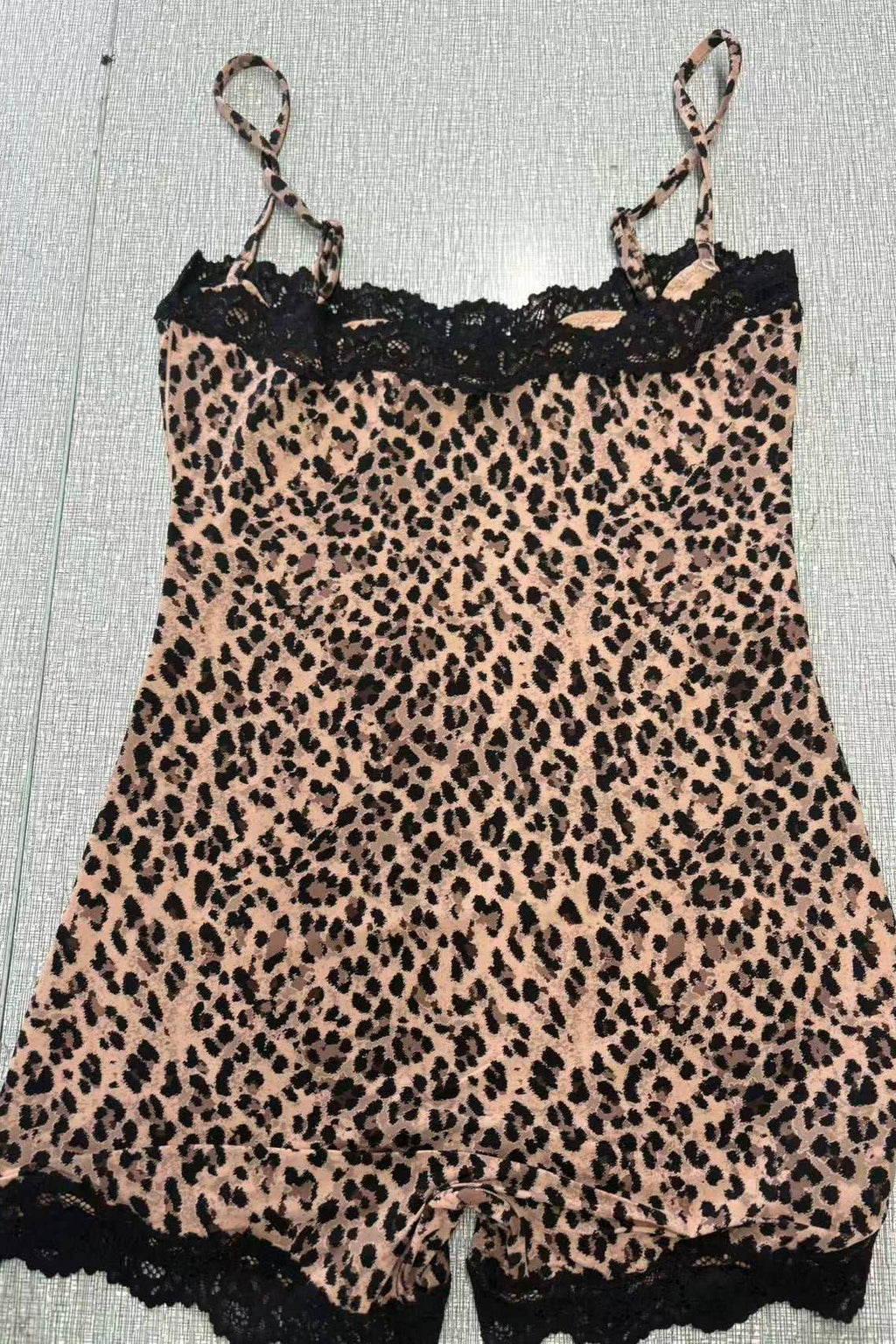 Butter Me Up Lace Onesie - Leopard