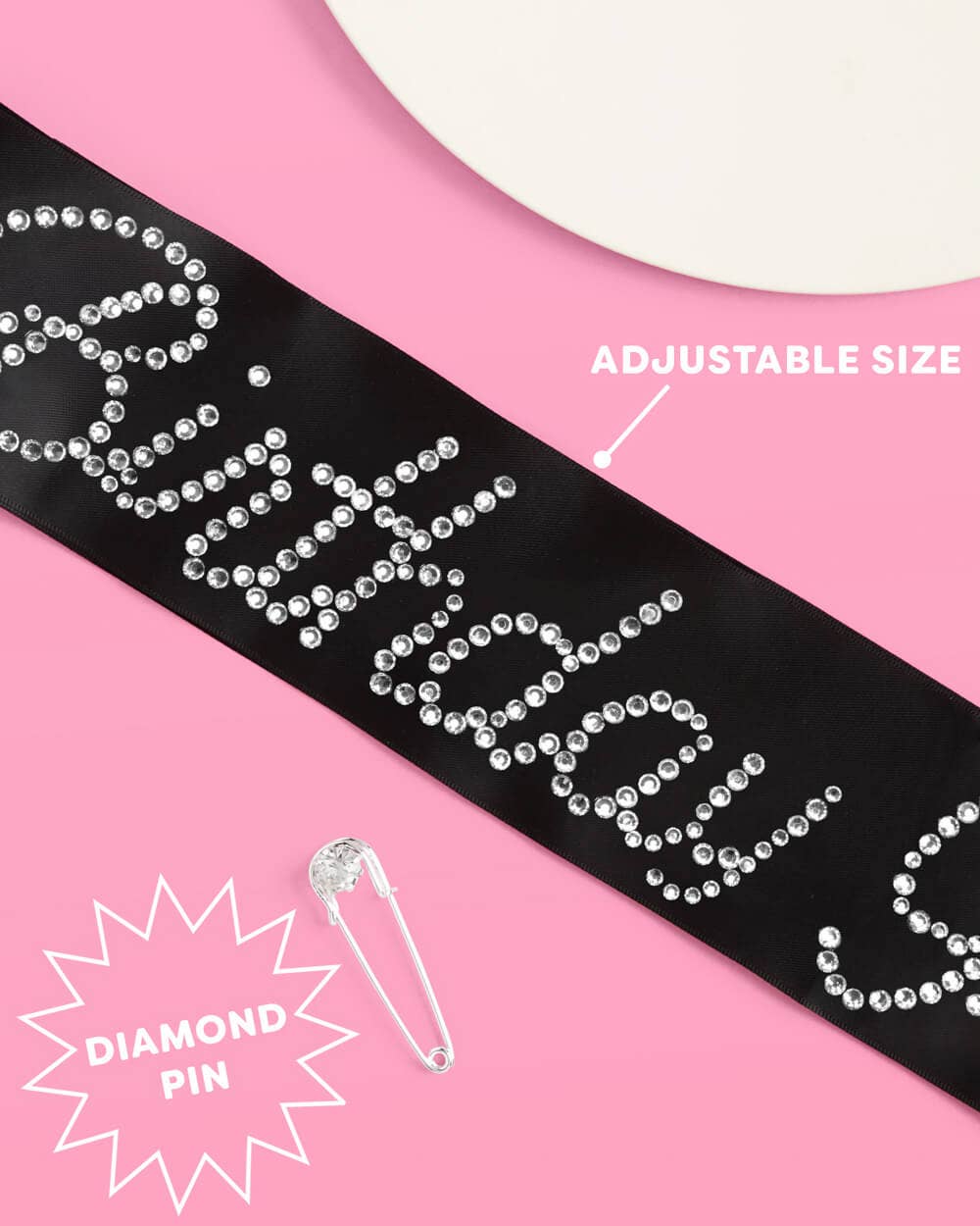 Birthday Girl Black Rhinestone Sash, Party Accessory, Gift
