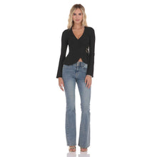 Load image into Gallery viewer, Embellished Wrap Top in Black