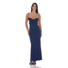 Load image into Gallery viewer, Lace Cutout Maxi Dress in Blue