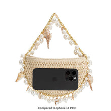 Load image into Gallery viewer, Isla Lavender Small Shells Straw Top Handle