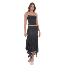 Load image into Gallery viewer, Polka Dot Ruched Bust Top in Black