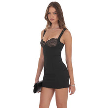 Load image into Gallery viewer, Lace Bust Bodycon Dress in Black