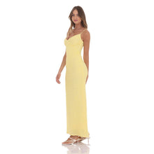 Load image into Gallery viewer, Mini Ruffle V-Neck Maxi Dress in Yellow