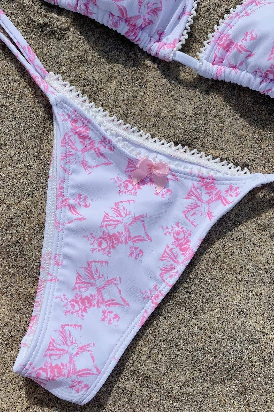 Pink Bow String Bikini Bottom
