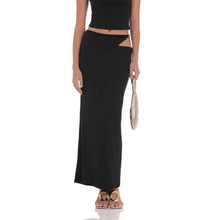 Load image into Gallery viewer, Cutout Embellished Maxi Skirt in Black