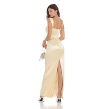 Load image into Gallery viewer, Satin Maxi Dress in Cream