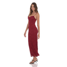Load image into Gallery viewer, Lace Contour Maxi Dress in Red