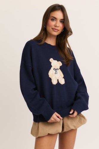 Teddy Sweater -Navy