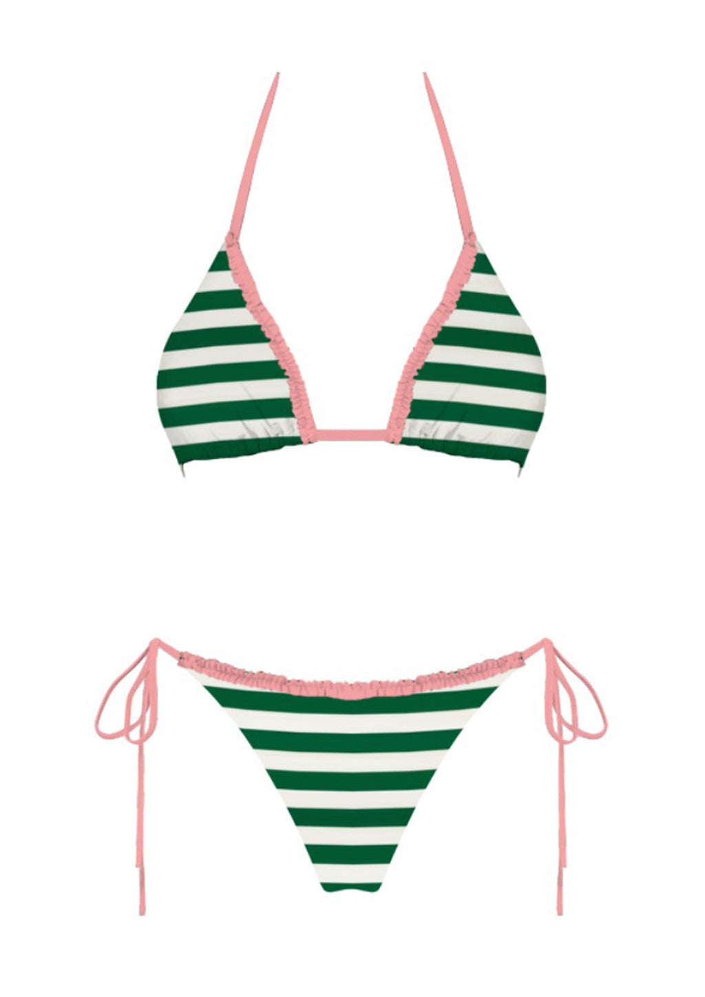 Harper Swimsuit in green stripe at Miss Behavin'
