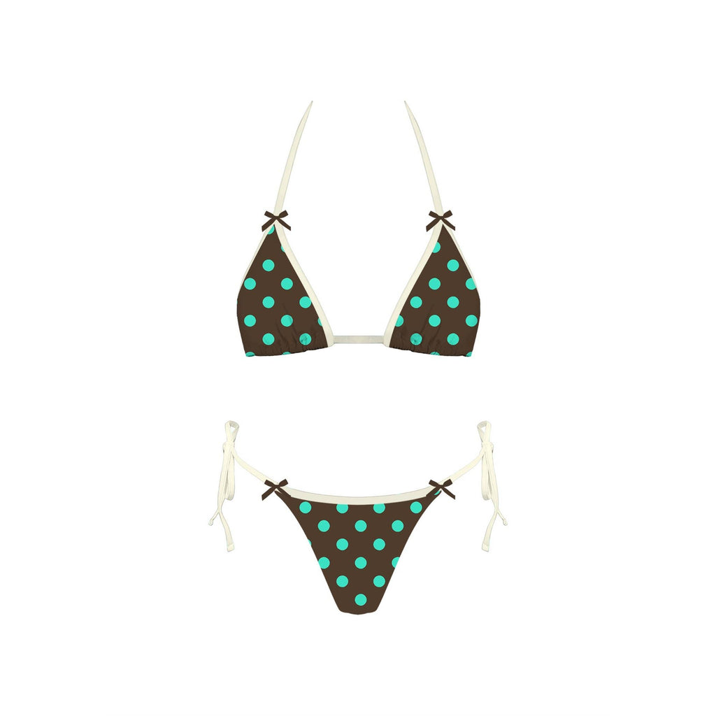 Giselle Bikini Set in brown green at Miss Behavin'
