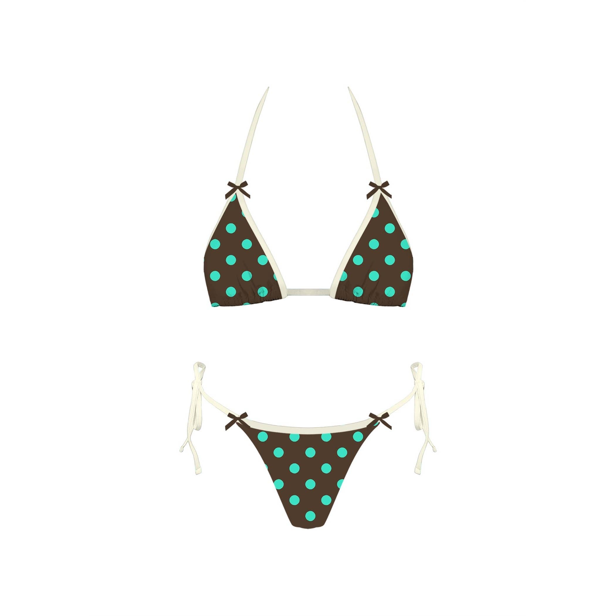 Giselle Bikini Set in brown green at Miss Behavin'