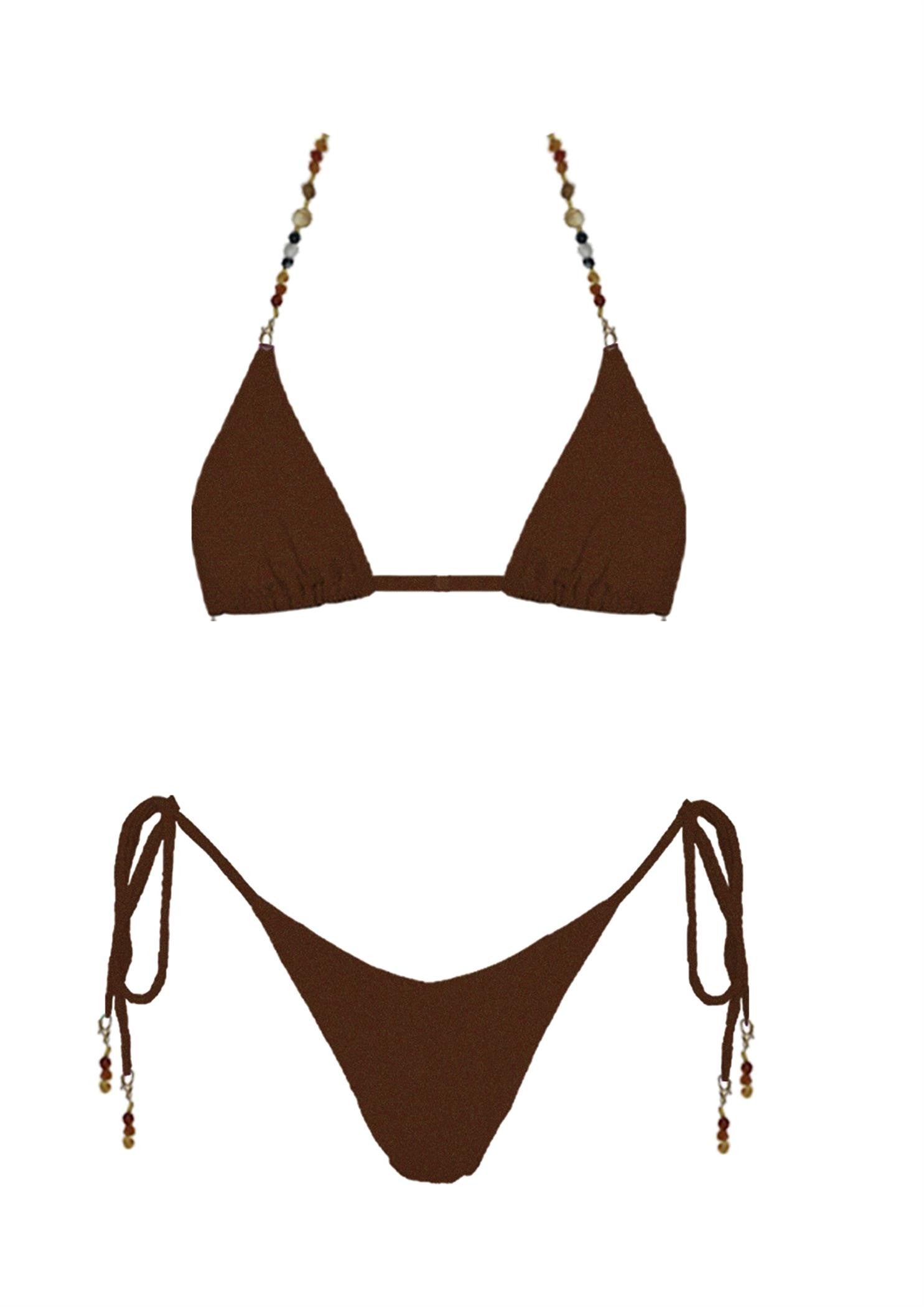 Jade Swimsuit in brown swimsuit at Miss Behavin'