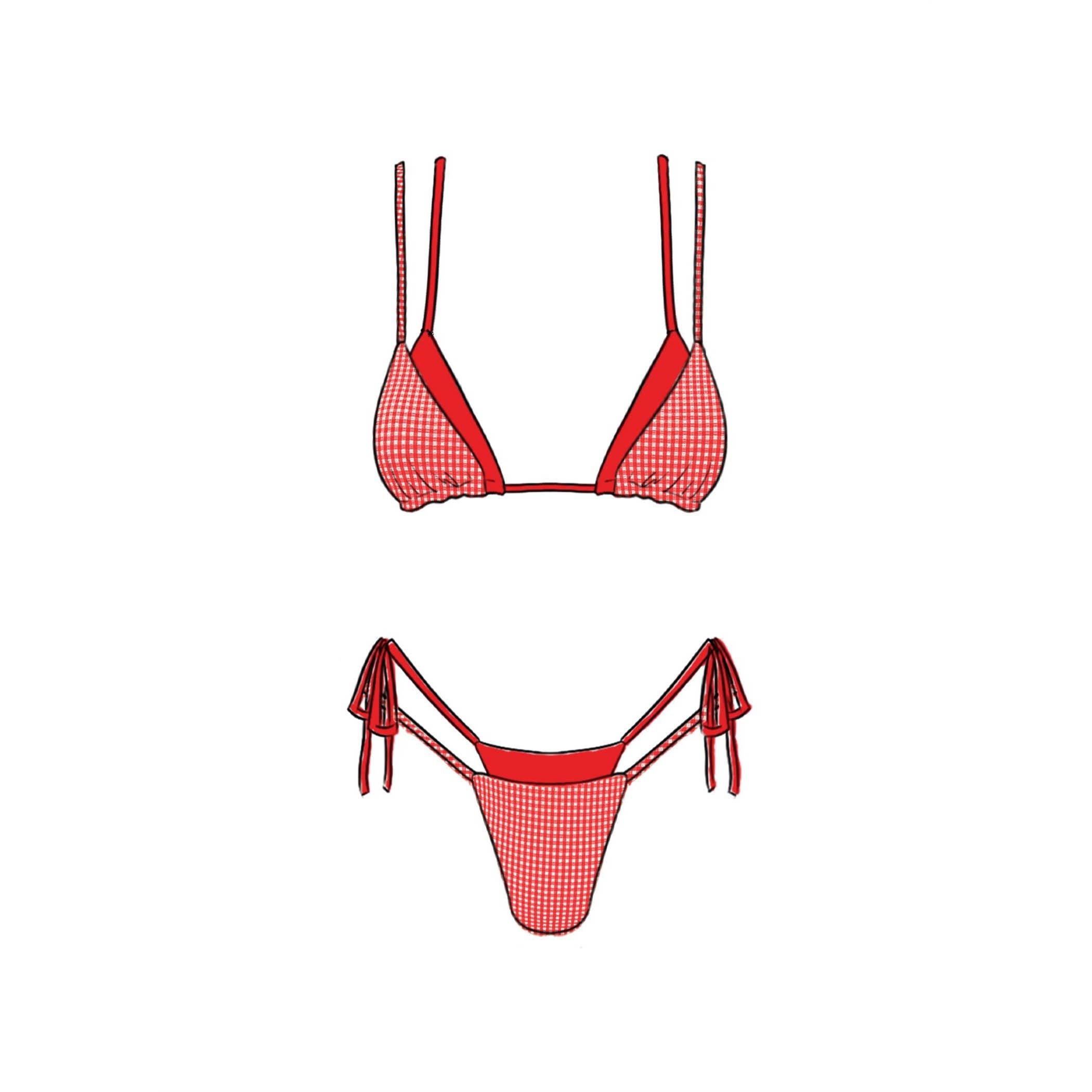 Kenzie Bikini Set in red at Miss Behavin'