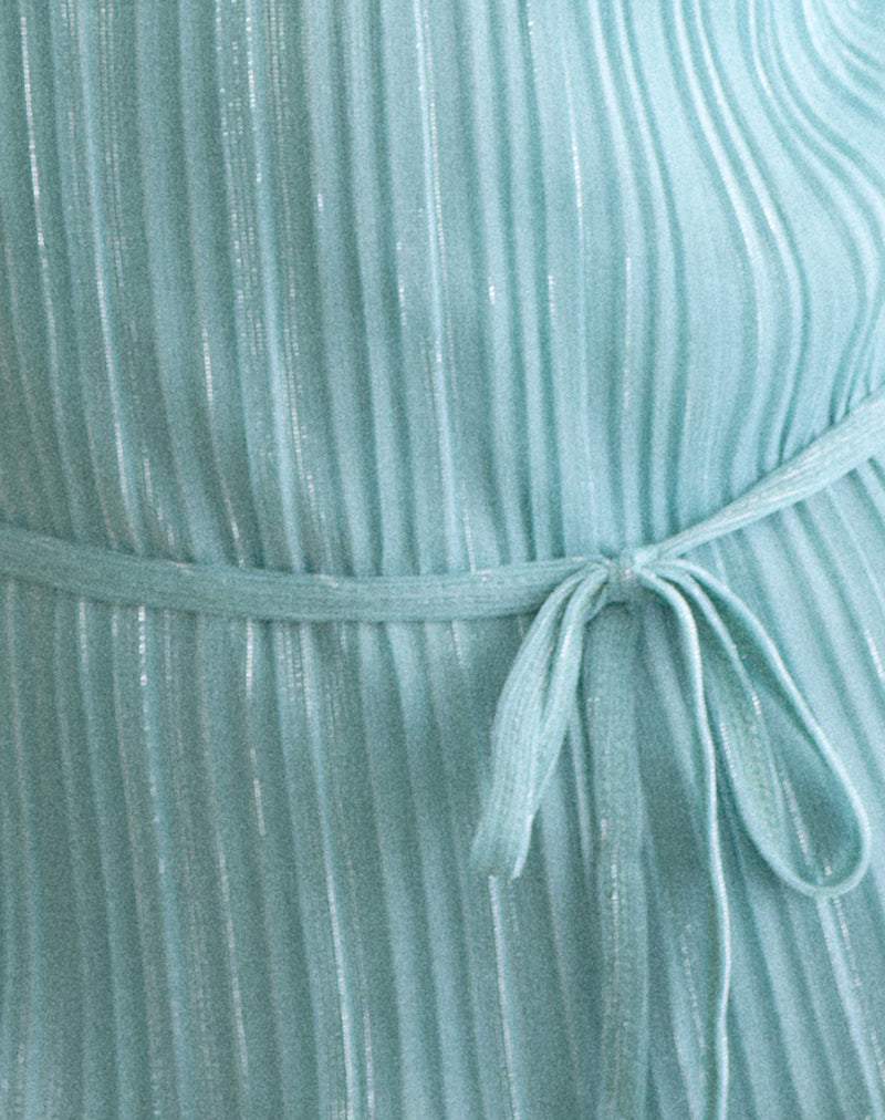 Motel Rocks Brienne Top CFN Plisse Light Blue 306 at Miss Behavin'
