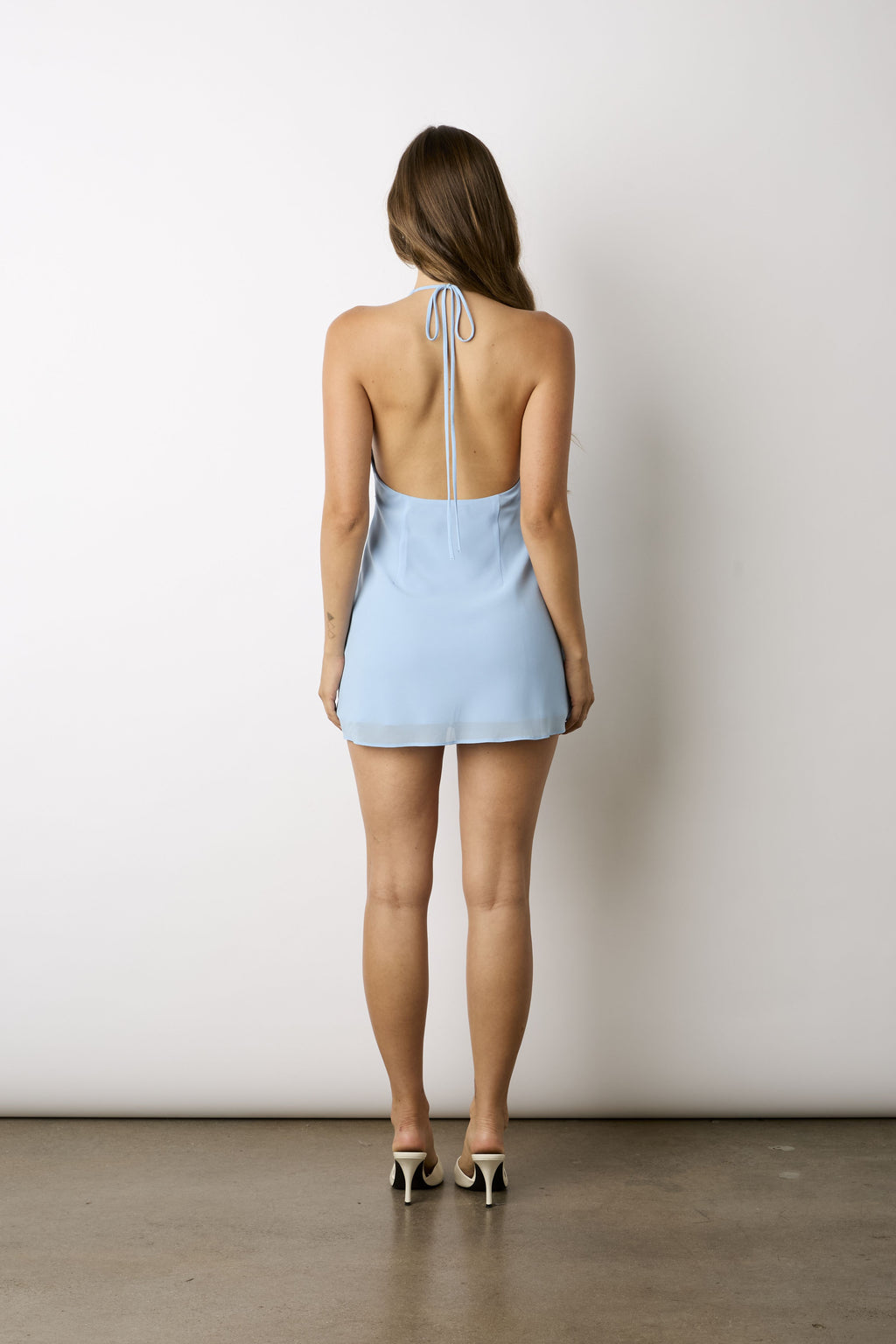 Slay Dress in powder blue at Miss Behavin'