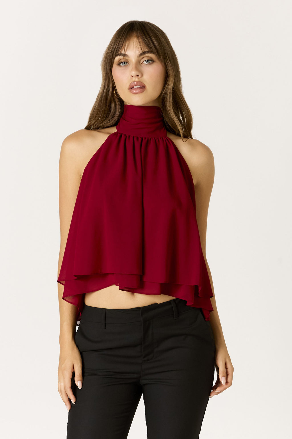 Willa Top in wine at Miss Behavin'