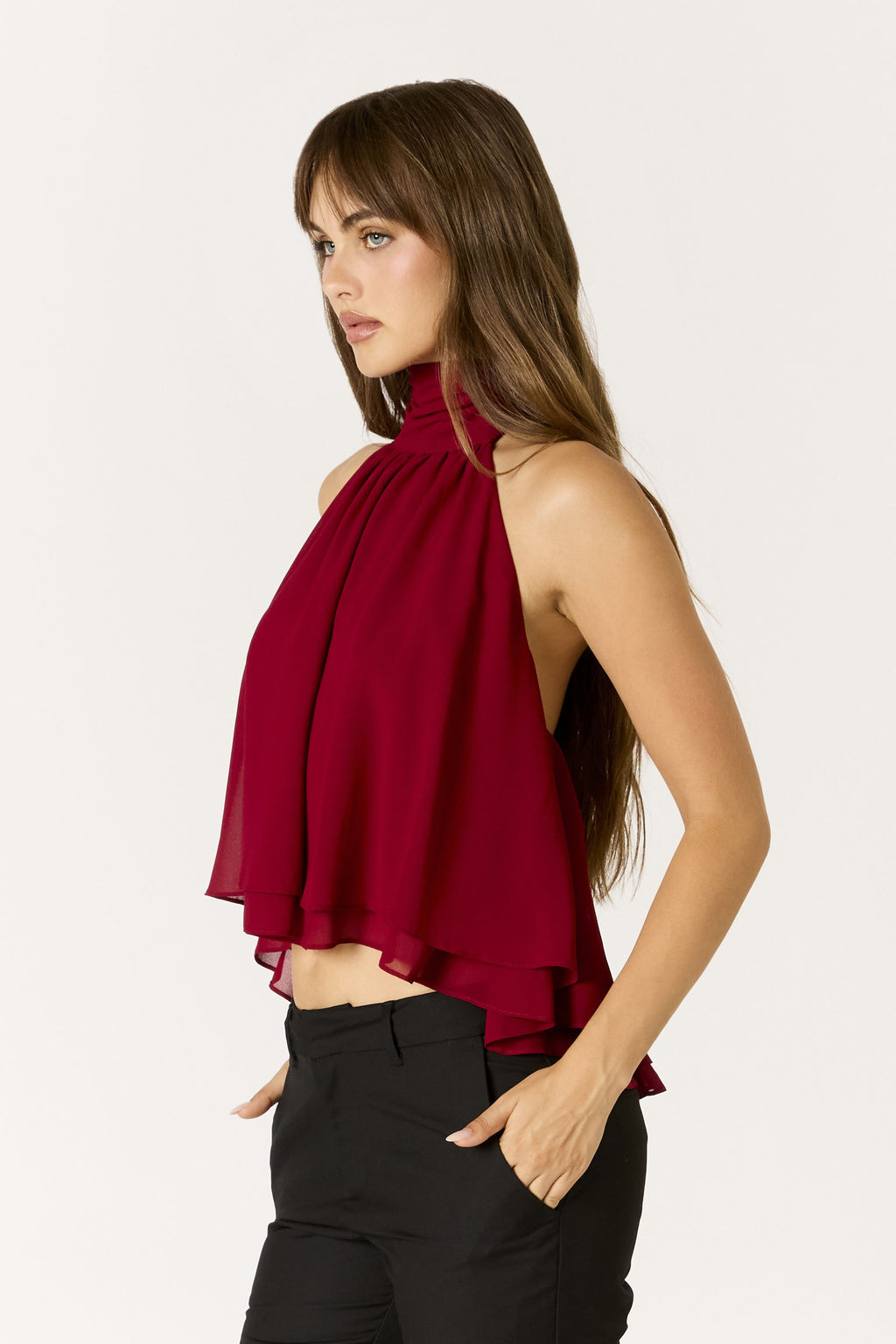 Willa Top in wine at Miss Behavin'