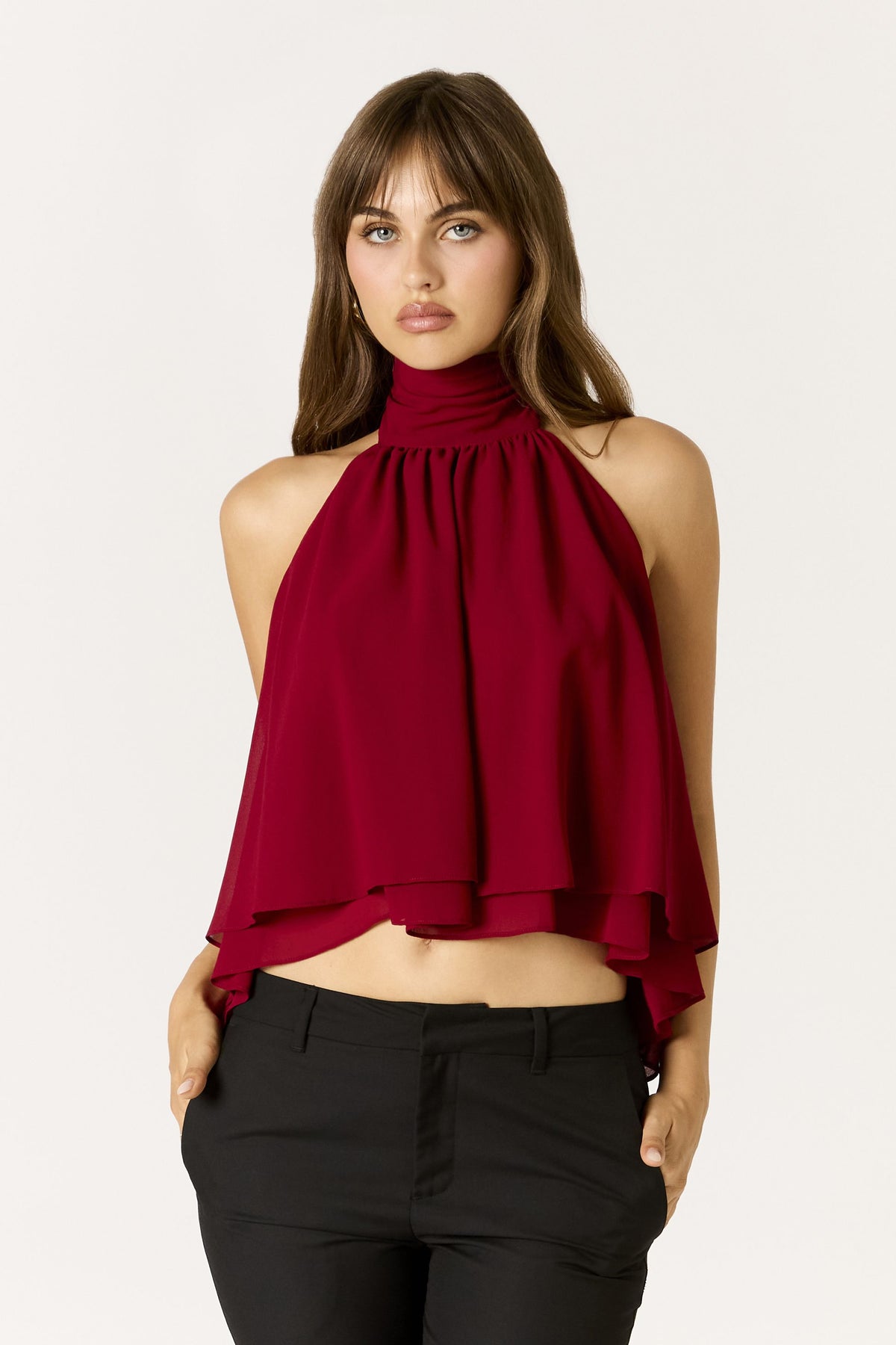 Willa Top in wine at Miss Behavin'