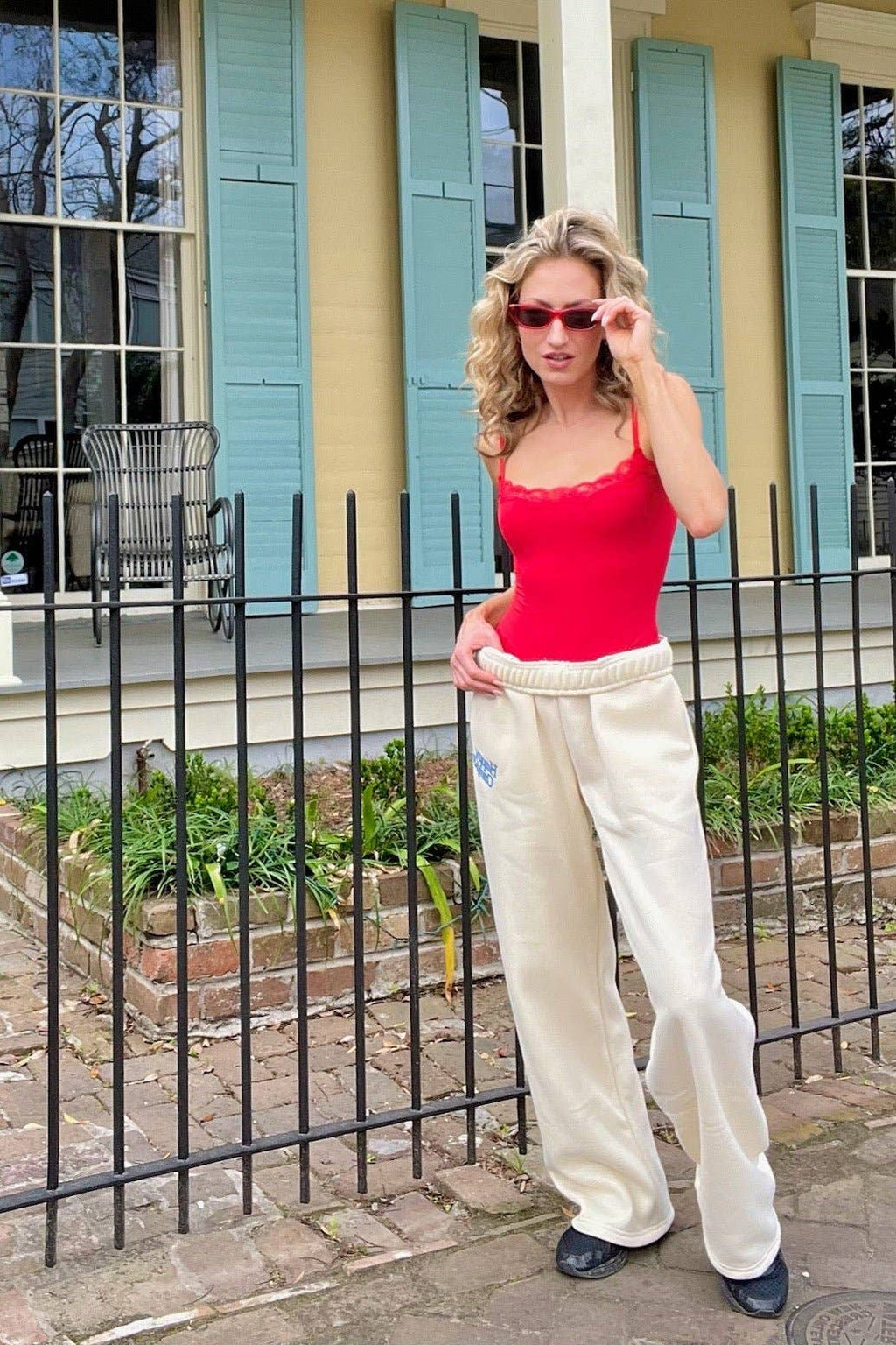 Shake Your Bon Bon Butter Me Up Lace Bodysuit in cherry at Miss Behavin'