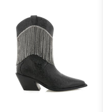 Load image into Gallery viewer, Elton Boots- Black Crinkle Diamante