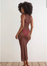 Load image into Gallery viewer, Fay Midi Dress- Brown With Blue Desert Rose