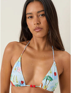 Pami Bikini Top In Bali Blue With Beads