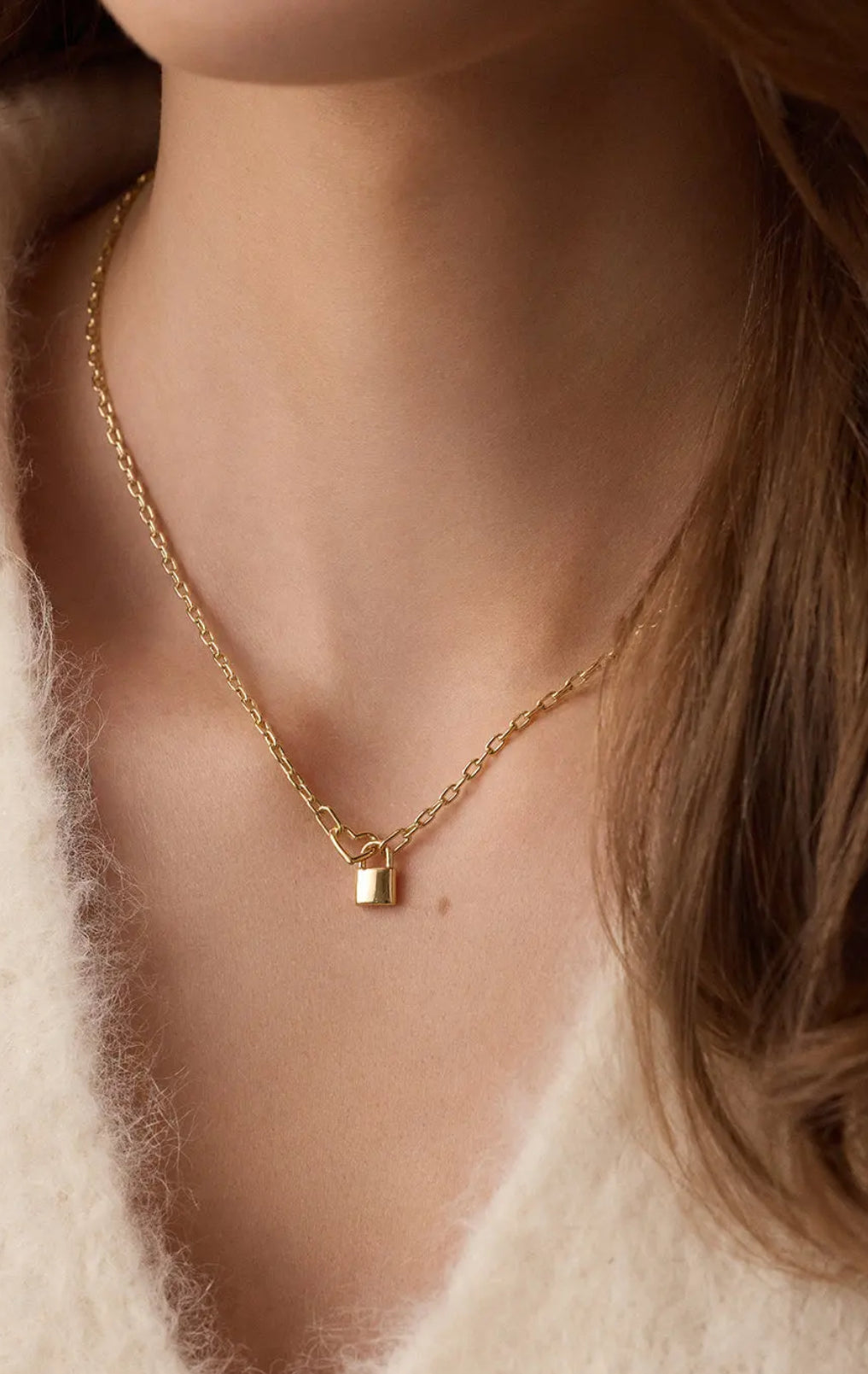 Heart Padlock Interlocking Necklace