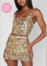 Load image into Gallery viewer, Mixer Top Gold Metallic Sequins