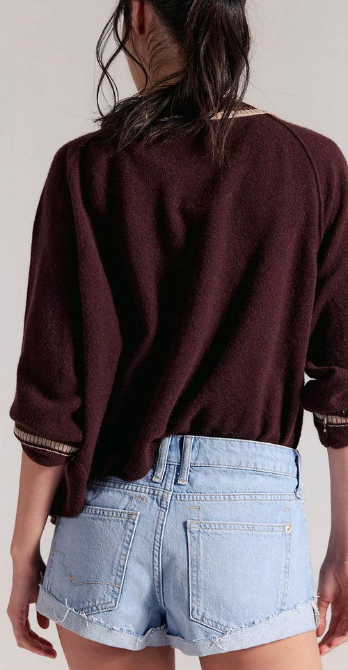 Free People Cali Cuffed Shorties in Mojave showing back pockets and cuffed hem