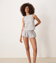 Load image into Gallery viewer, Rebo Short In Mini Gingham Blue Grey