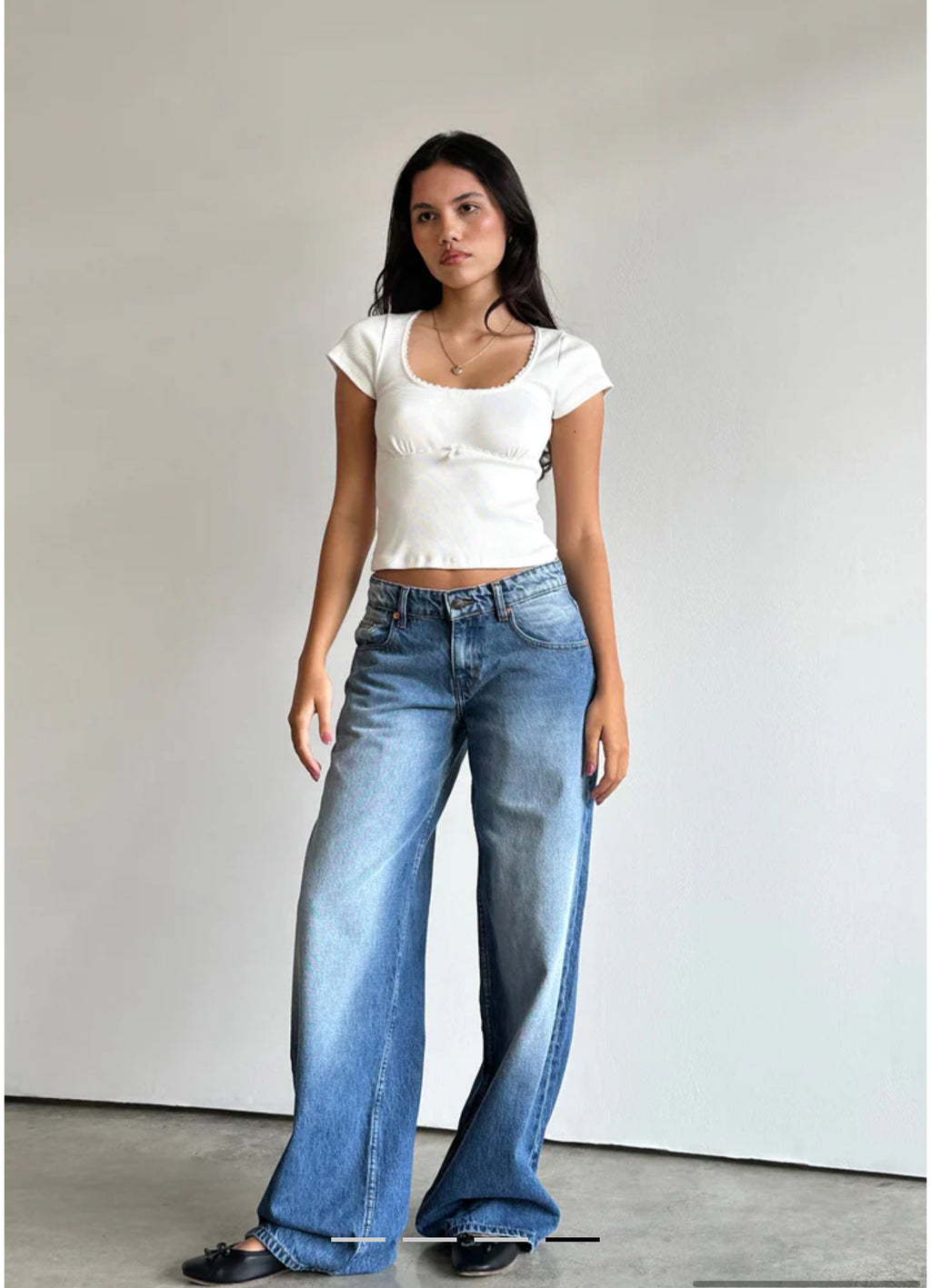 Roomy Low Rise Jeans In Marine Blue Wash