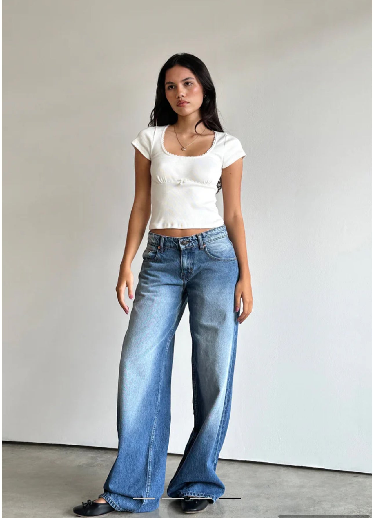Roomy Low Rise Jeans In Marine Blue Wash